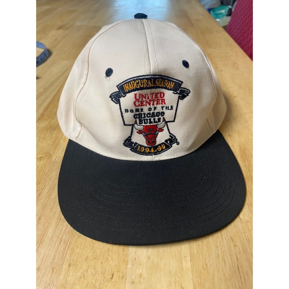 Vtg Chicago Bulls United Center Inaugural Season 1994 Snapback Hat Cream